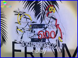 It's 500 Somewhere Parrot Palm Tree Acrylic 20x16 Neon Sign Light Lamp Beer