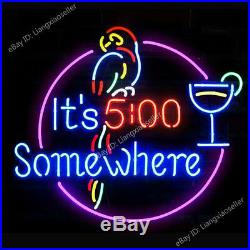 It's 500 Somewhere Parrot REAL GLASS NEON ART SIGN BEER BAR PUB LIGHT