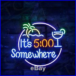 It's 500 Somewhere Real Glass Vintage Neon Sign Light Happy Beer Bar Decor