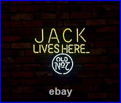 JACK LIVES HERE Pub Wall Beer Bar Neon Sign Light Window Poster Man Cave Club