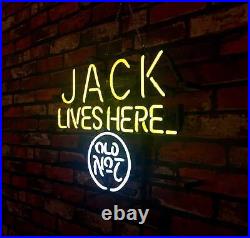JACK LIVES HERE Pub Wall Beer Bar Neon Sign Light Window Poster Man Cave Club
