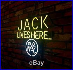 JACK LIVES HERE Restaurant BEER Bar Neon Sign Light Window Wall Poster