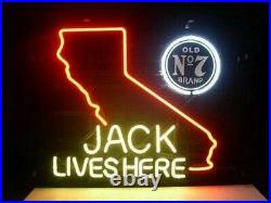 Jack Lives Here Neon Sign Light for Bedroom Garage Beer Bar 20x16 inches FAST