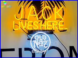 Jack Lives Here Whiskey Neon Light Sign 17x14 Beer Lamp Bar Wall Decor