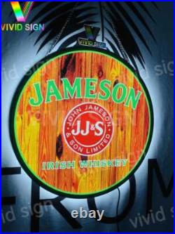 Jameson Irish Whiskey 20x20 3D LED Neon Beer Bar Sign Display Light Lamp