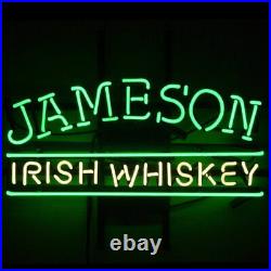 Jameson Irish Whiskey Neon Sign 20x16 Light Lamp Beer Bar Pub Real Glass Decor