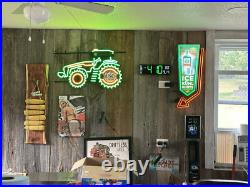 John Deere Farm Tractor Busch Light Beer LED Neon Light Lamp Sign With Dimmer