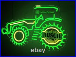 John Deere Farm Tractor Busch Light Beer LED Neon Sign Lamp With Dimmer