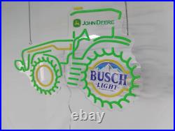 John Deere Farm Tractor Busch Light Beer LED Neon Sign Lamp With Dimmer