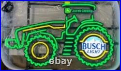 John Deere Tractor Busch Light Neon LED Beer Sign