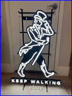 Johnnie Walker Whiskey 27x33 Tall White Neon Sign Light Beer Bar Man Cave