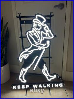 Johnnie Walker Whiskey 27x33 Tall White Neon Sign Light Beer Bar Man Cave
