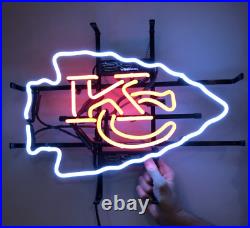 KCC Kansas City Chiefs 20x16 Neon Light Sign Lamp Beer Bar Wall Decor