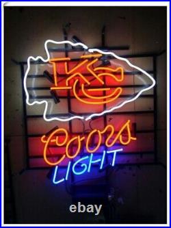 Kansas City Chiefs Coors Light Beer LVII 57 20x16 Neon Light Sign Lamp Decor