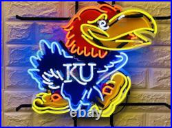 Kansas Sport Jayhawks Neon Sign 19x15 Beer Bar Pub Wall Decor Gift US STOCK