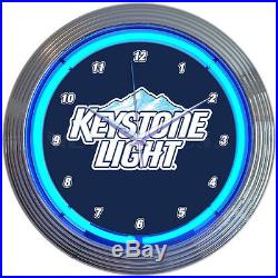 Keystone light Neon Clock sign bar Beer Man cave wall lamp 15 quartz clock