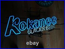 Kokanee Glacier Beer Mountain Neon Light Sign Handcraft Display Real Glass 24