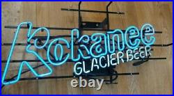 Kokanee Glacier Beer Mountain Neon Light Sign Handcraft Display Real Glass 24