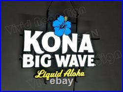 Kona Big Wave Beer Hawaii Aloha 24 Vivid LED Neon Sign Light Lamp Dimmer VL