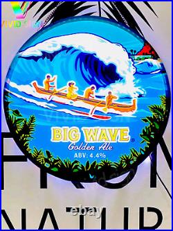 Kona Big Wave Golden Ale Beer 3D LED 20x20 Neon Sign Light Lamp Hawaii HI Bar