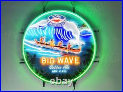 Kona Brewing Beer Big Wave Hawaii 24x24 Vivid LED Neon Sign Light With Dimmer