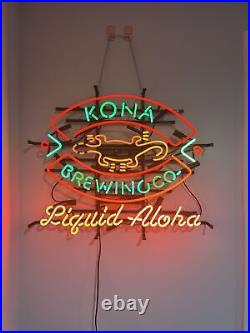 Kona Brewing Co Liquid Aloha Beer Hawaii 24x20 Neon Light Sign Lamp Real Glass