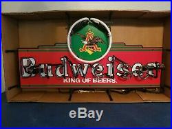 (L@@K) Budweiser beer neon light up sign anheuser Bush mint in Box rare
