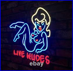 "LIVE NUDES" Hot Girl Boutique Beer Bar Custom Decor Vintage Neon Sign Poster 