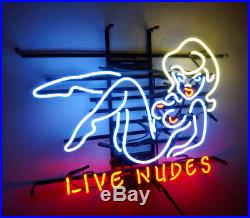 LIVE NUDES Sexy Girl Vintage Porcelain Neon Sign Beer Custom Gift Pub Boutique