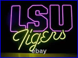 LSU Tigers Neon Light Sign Lamp Beer Cave Gift Lamp Bar 20x16