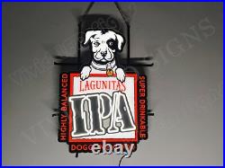 Lagunitas IPA Beer Dog 24 Vivid LED Neon Sign Light Lamp With Dimmer