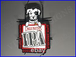 Lagunitas IPA Beer Dog 24 Vivid LED Neon Sign Light Lamp With Dimmer