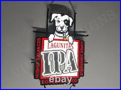 Lagunitas IPA Beer Dog 24 Vivid LED Neon Sign Light Lamp With Dimmer