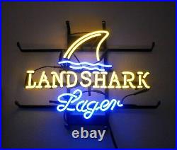 Landshark Lager Beer 17x14 Neon Light Lamp Sign Bar Open Display Real Glass