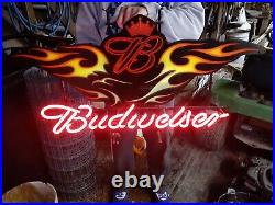 Large Budweiser Motorcycle Neon Sign Bud Custom Car Display Beer Store Bar Light
