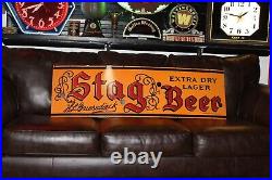 Large Griesedieck Stag Beer Porcealin Metal Neon Sign Skin Bar St Louis Gas Oil