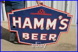 Large Hamm's Beer Bar Tavern 40 Porcelain Metal Neon Skin Sign