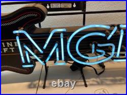 Large Miller Genuine Draft MGD Neon Beer Sign Guitar Rare Man Cave Light Bar