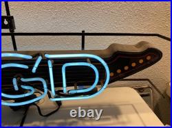 Large Miller Genuine Draft MGD Neon Beer Sign Guitar Rare Man Cave Light Bar