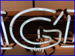 Large Miller Genuine Draft MGD Neon Beer Sign Guitar Rare Man Cave Light Bar