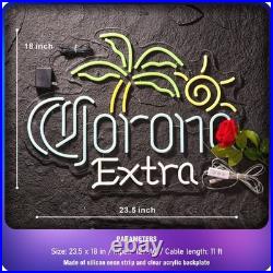 Large Size Beer Neon Sign for Wall Decor Coron Palm Tree Light Up Signs for M