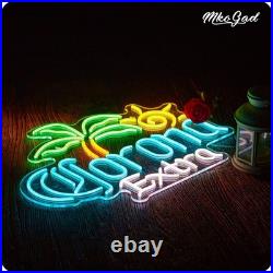 Large Size Beer Neon Sign for Wall Decor Coron Palm Tree Light Up Signs for M