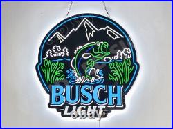 Largemouth Bass Fish Fishing Beer Lager 20x20 Vivid LED Neon Sign Bar Decor