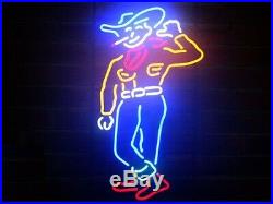 Las Vegas Cowboy Neon Sign Lamp Light Beer Bar With Dimmer