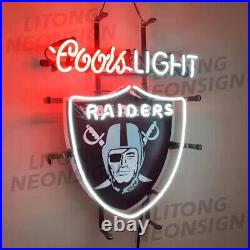Las Vegas Raiders Coors Light Beer Neon Sign 19x15 Lamp Light Beer Bar Pub Wall