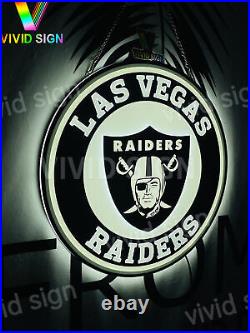 Las Vegas Raiders Logo 3D LED 16x16 Neon Sign Light Lamp Beer Bar Man Cave