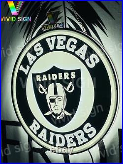 Las Vegas Raiders Logo 3D LED 16x16 Neon Sign Light Lamp Beer Bar Man Cave