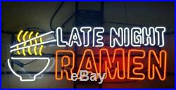 Late Night Ramen Japanese Food Open Neon Light Sign 24x10 Artwork Beer Lamp