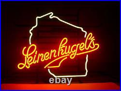 Leinenkugel's Wisconsin State Neon Light Lamp Sign 17x14 Beer Bar Glass Decor