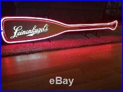 Leinenkugels beer canoe paddle Neon light up bar sign game room northwoods wi